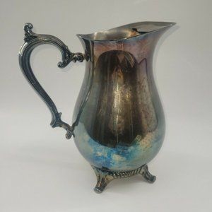 Wm Rogers & Son 1917 Silverplate Pitcher w Ice Lip Ornate